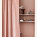  Nowoczesne zasłony welwet pudrowy róż na kółkach 