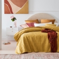 NARZUTA NA ŁÓŻKO LEILA - Musztardowa 200x220