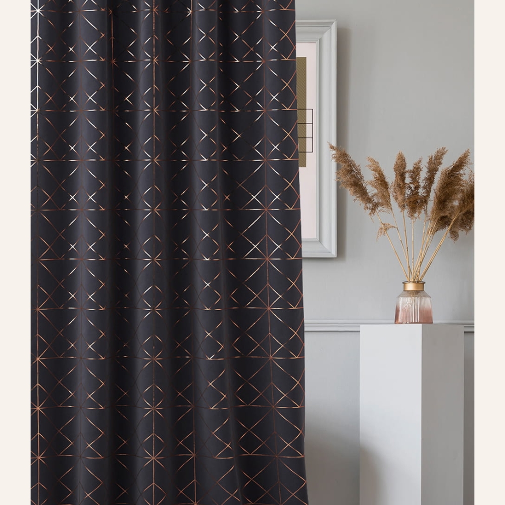 ZASŁONA GLAMMY - SZARA CIEMNA 140x280 TAŚMA