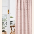  Zasłona pudrowy róż 140x280 ze złotym akcentem do salonu  