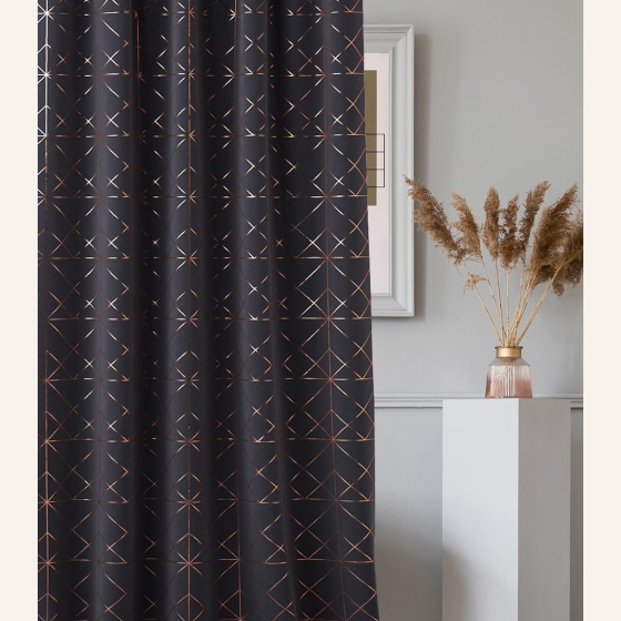 ZASŁONA GLAMMY - SZARA CIEMNA 140x250 PRZELOTKA