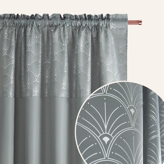 ZASŁONA BELISSA - Szara jasna 140x280  Taśma