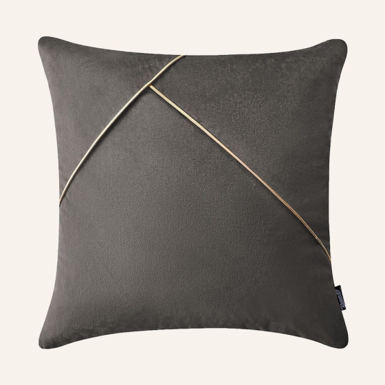  PODUSZKA DEKORACYJNA BE GLAM SIMPLE - SZARA CIEMNA 45x45