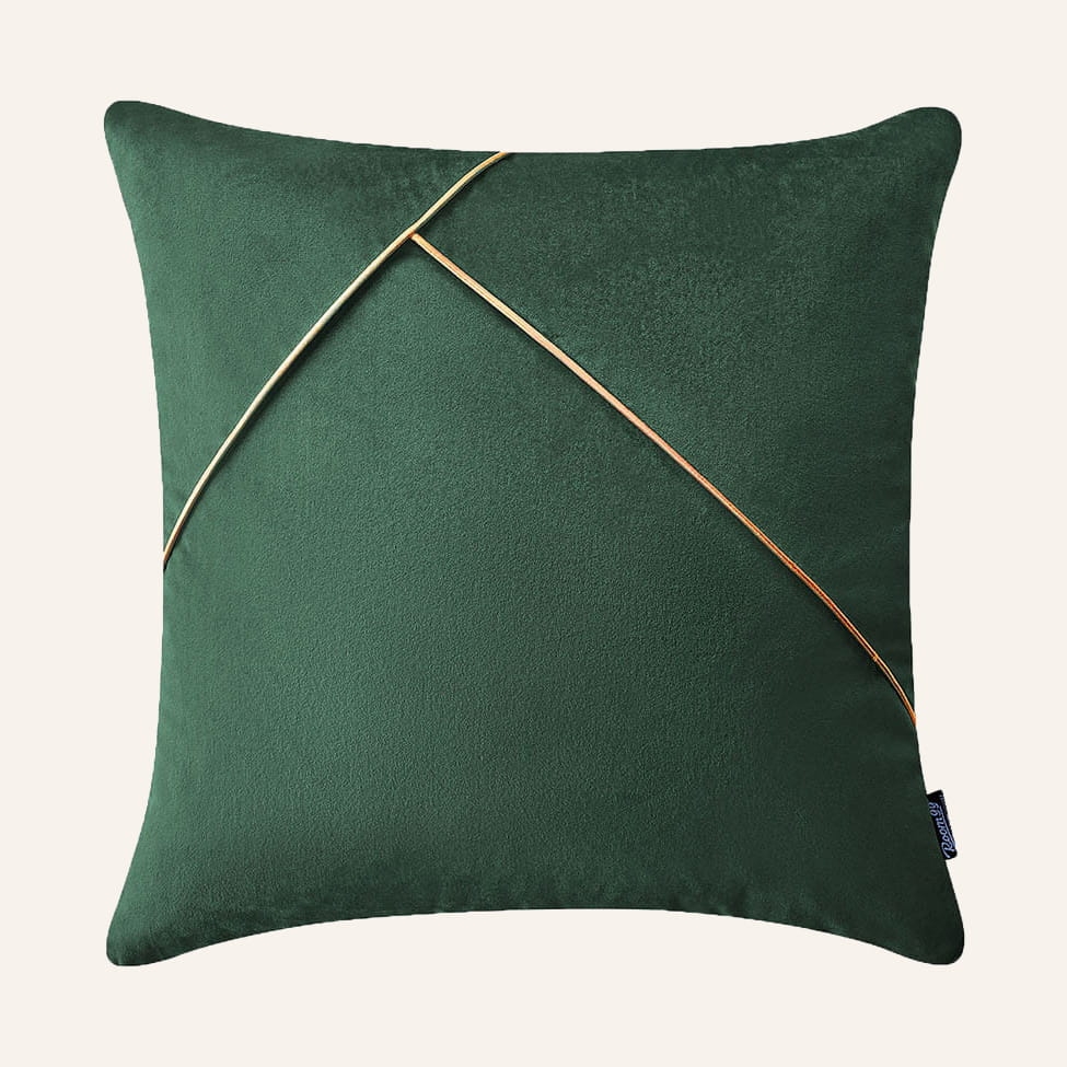 PODUSZKA DEKORACYJNA BE GLAM SIMPLE - BUTELKOWA ZIELEŃ 45x45