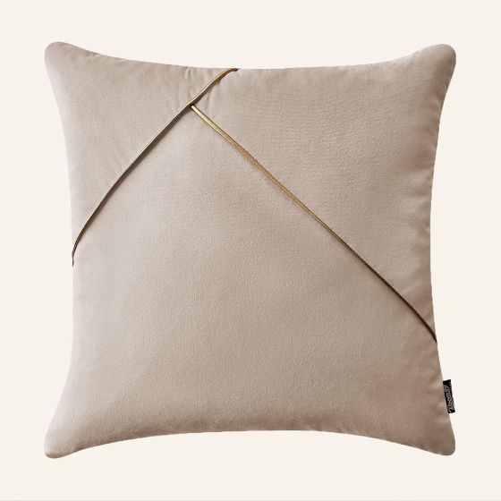 POSZEWKA DEKORACYJNA BE GLAM SIMPLE - Beżowa 45x45