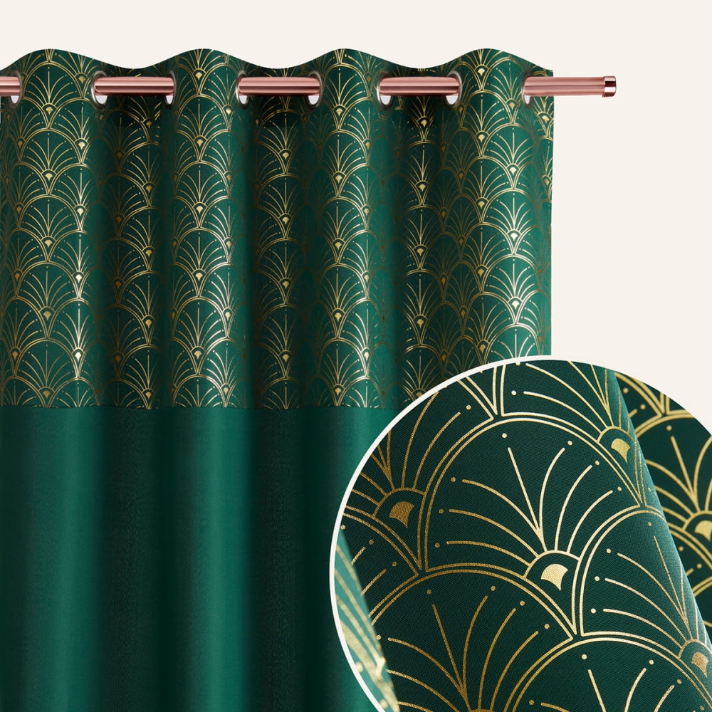 ZASŁONA BELISSA - Butelkowa zieleń 140x280 PRZELOTKA