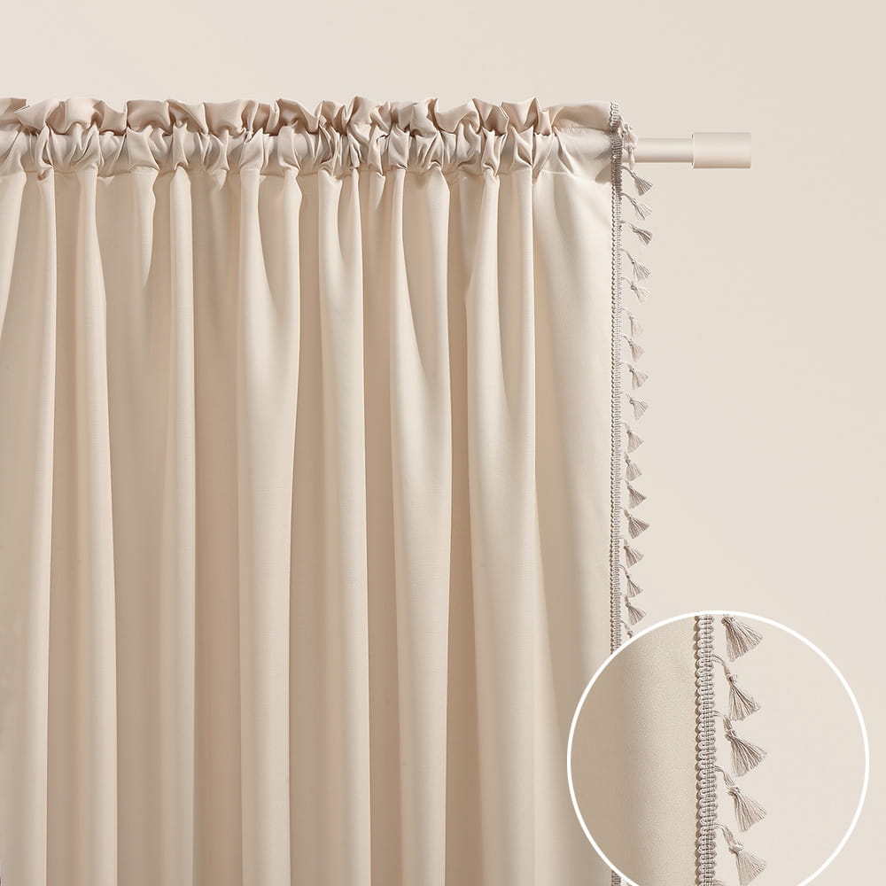 ZASŁONA LARA - KREMOWA 140x280 Taśma