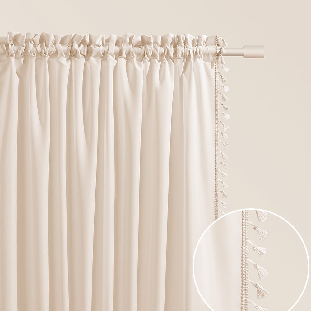 ZASŁONA LARA - KREMOWA JASNA 140x260 Taśma