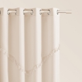  Elegancka zasłona jasna, kremowa z frędzlami 140x260 na kółkach 