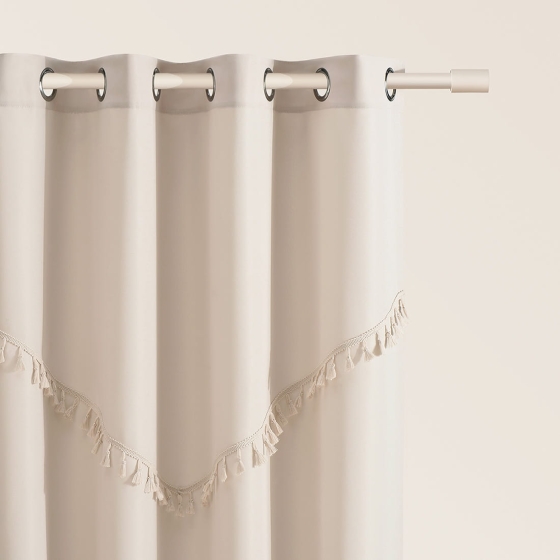 ZASŁONA CHLOE - BEŻOWA JASNA 140x260 PRZELOTKA