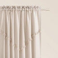   System wave zasłony  jasne, beżowe z frędzlami Chloe 140x280 na taśmie 