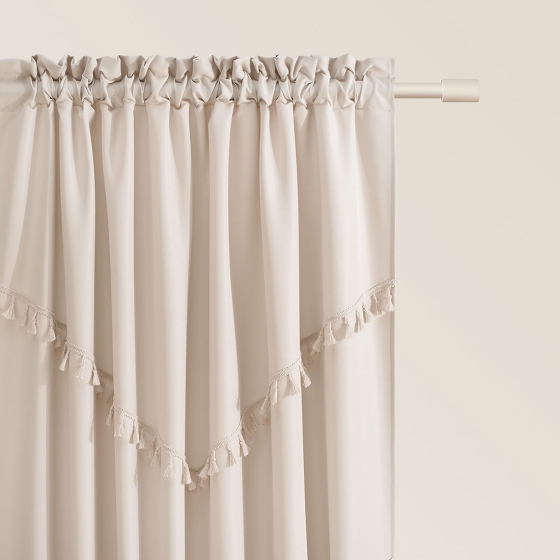 ZASŁONA CHLOE - BEŻOWA JASNA 140x280 Taśma