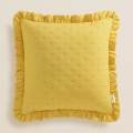  Musztardowa poszewka z falbaną 45x45 do sypialni 