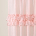  Różowa firana z falbaną Frilla 140 x 260 cm na przelotkach do sypialni 