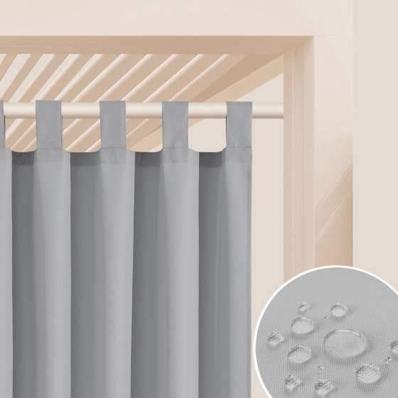 ZASŁONA NA TARAS GARDEN LINE - Szara jasna 155x220 Szelki