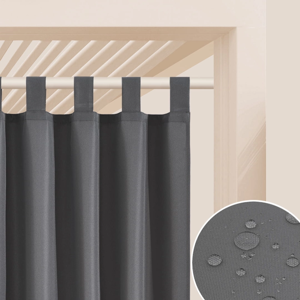 ZASŁONA NA TARAS GARDEN LINE - Szara ciemna 155x270 Szelki