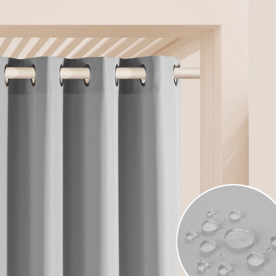 ZASŁONA NA TARAS GARDEN LINE - Szara jasna 155x220 Srebrna Przelotka 