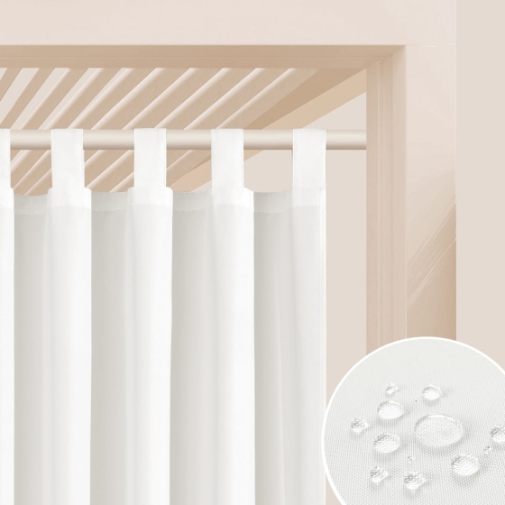 ZASŁONA NA TARAS GARDEN LINE - Złamana biel 155x220 Szelki  