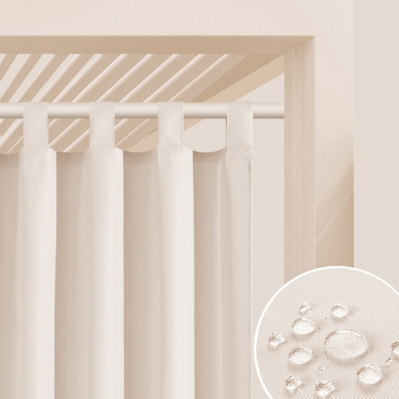 ZASŁONA NA TARAS GARDEN LINE - Krem śmietanka 155x220 Szelki