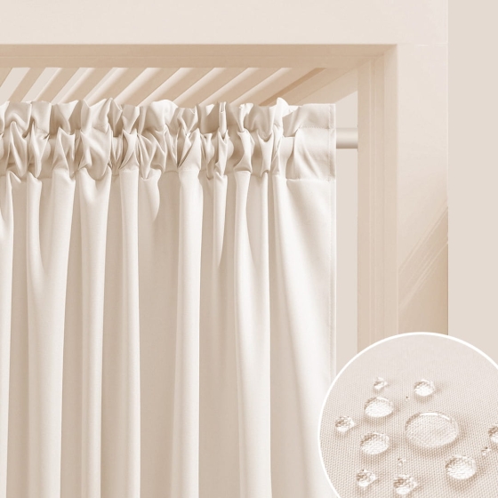 ZASŁONA NA TARAS GARDEN LINE - Krem śmietanka 155x220 Taśma 