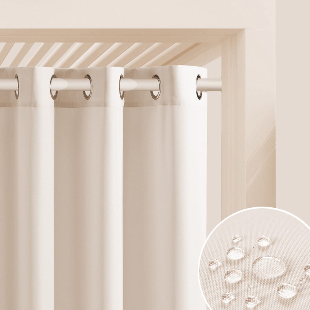 ZASŁONA NA TARAS GARDEN LINE - Krem śmietanka 155x250 Srebrna Przelotka