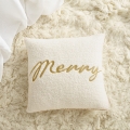 PODUSZKA ŚWIĄTECZNA MERRY - ZŁAMANA BIEL 45x45