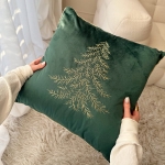 POSZEWKA ŚWIĄTECZNA BRIGHT - BUTELKOWA ZIELEŃ 45x45