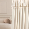   System wave zasłony  gotowe na taśmie z frędzlami jasne, kremowe Astoria 140x250 na żabki 