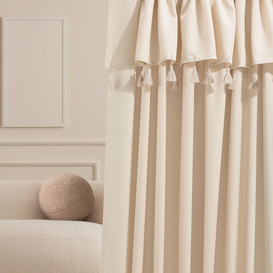 ZASŁONA ASTORIA - KREMOWA 140x260 PRZELOTKA 