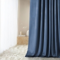 Zasłona welwetowa granatowa na przelotkach 140x260 do salonu i sypialni 
