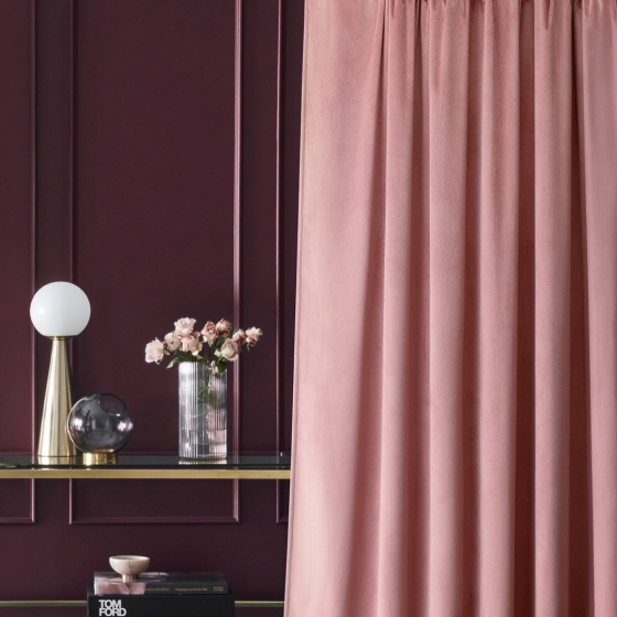 ZASŁONA WELUROWA CHARMY - RÓŻ INDYJSKI 140x260 SREBRNA PRZELOTKA 