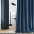  Niebieskie  zasłony na  wave   gotowe zaciemniające na żabki 140x250 - room99 