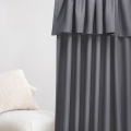   System wave zasłony gotowe  Mia 140x250 na żabki w kolorze ciemnym szarym 