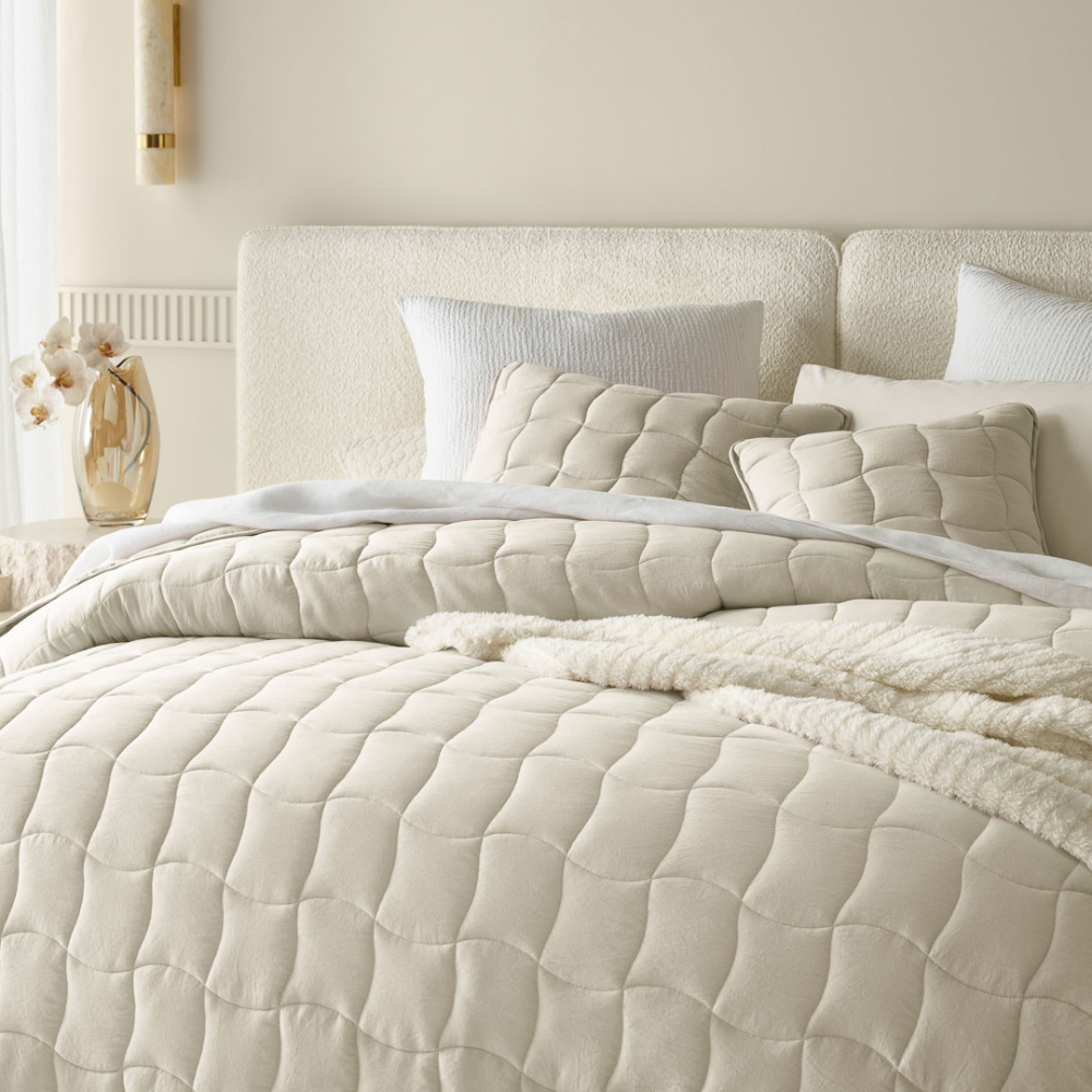 NARZUTA NA ŁÓŻKO MARSHMALLOW - BEŻOWA 220x240