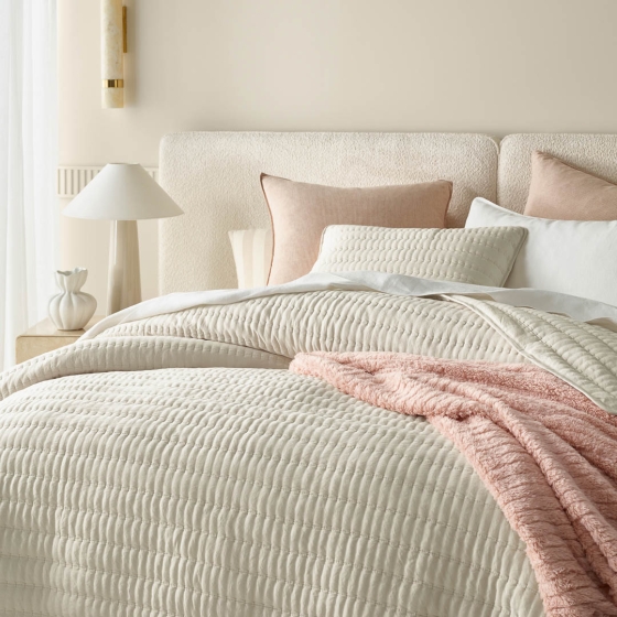 NARZUTA NA ŁÓŻKO MÙSE - BEŻOWA 220x240