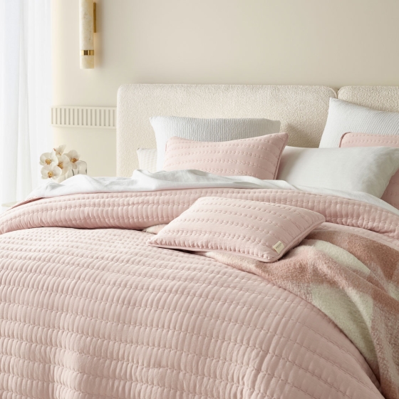 NARZUTA NA ŁÓŻKO MÙSE - PUDROWY RÓŻ 220x240