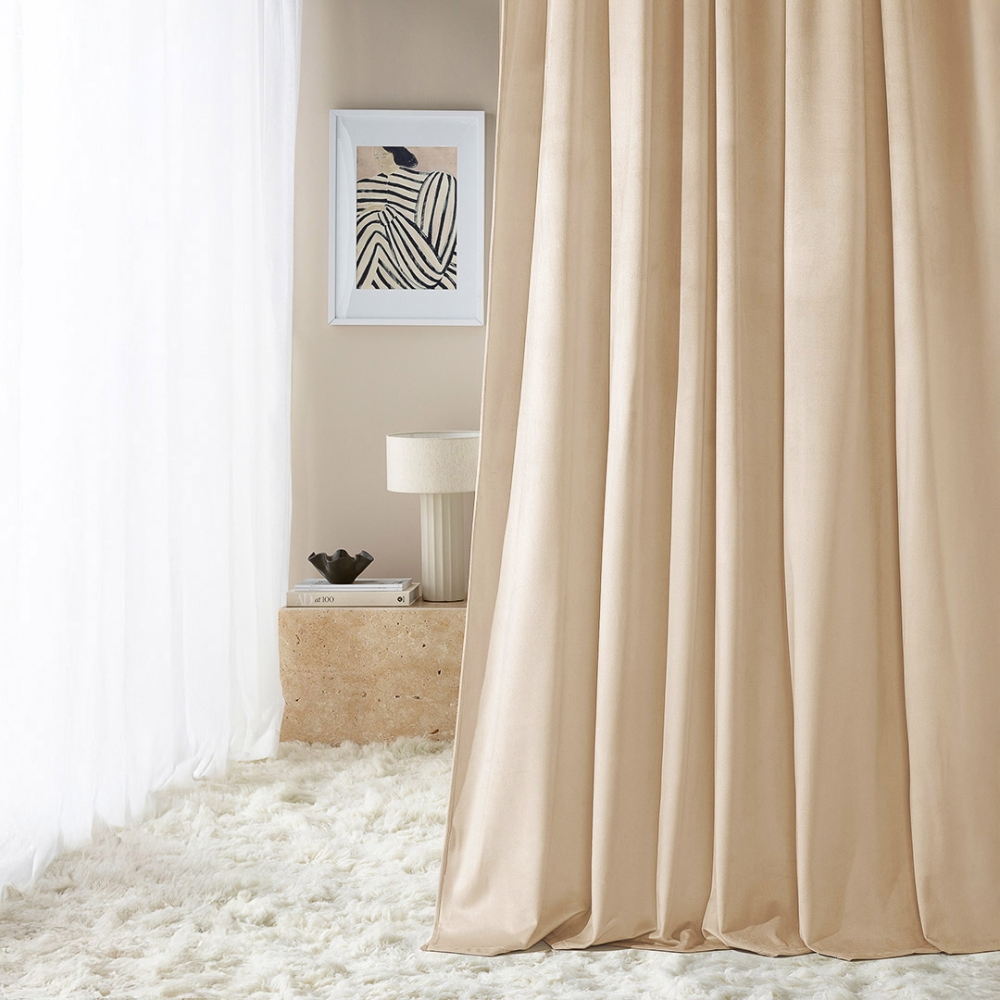 ZASŁONA WELUROWA BIANCA - KREM IVORY 180x250 SREBRNA PRZELOTKA