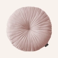  Okrągła różowa poduszka ozdobna pudrowy róż  Milou velvet aksamit śr. 45cm wykonana z welwetu 