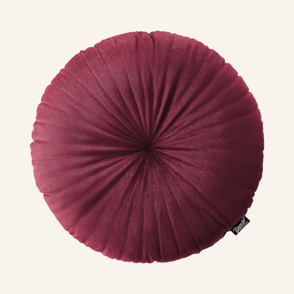 PODUSZKA DEKORACYJNA OKRĄGŁA MILOU - BORDOWA ŚR. 45