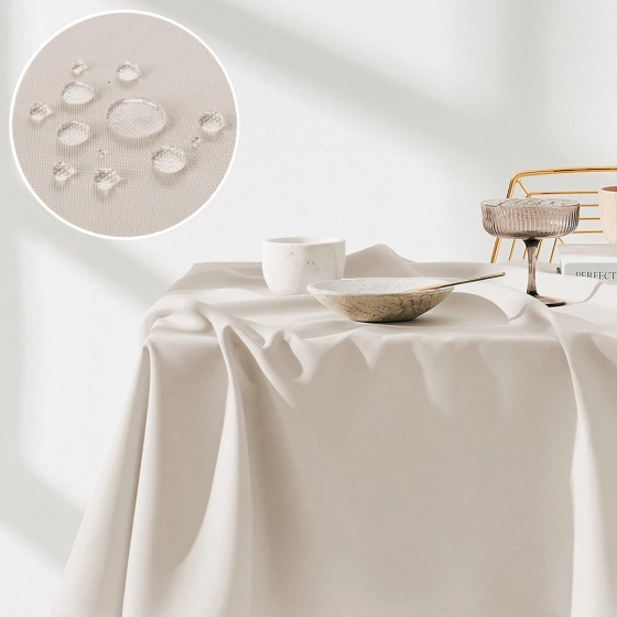 OBRUS PLAMOODPORNY AURA - BEŻOWY JASNY 140x200