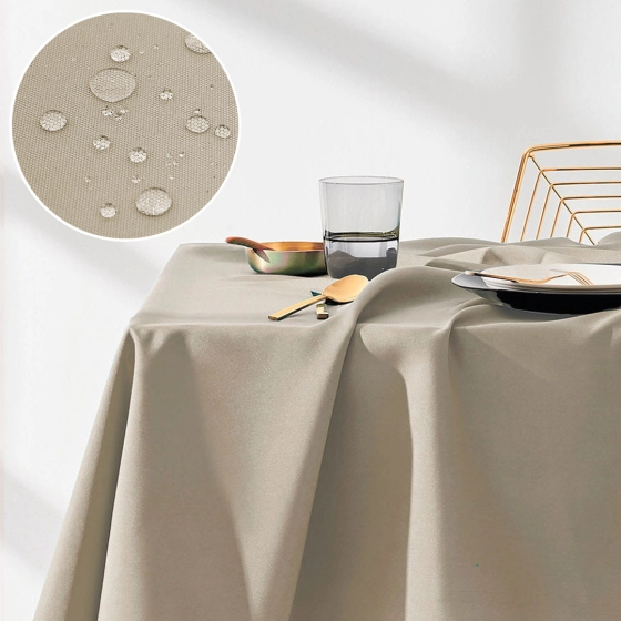 OBRUS PLAMOODPORNY AURA - BEŻOWY 140x300