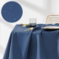  Gładki obrus wodoodporny 140x200 do salonu w kolorze ciemnoniebieskim 