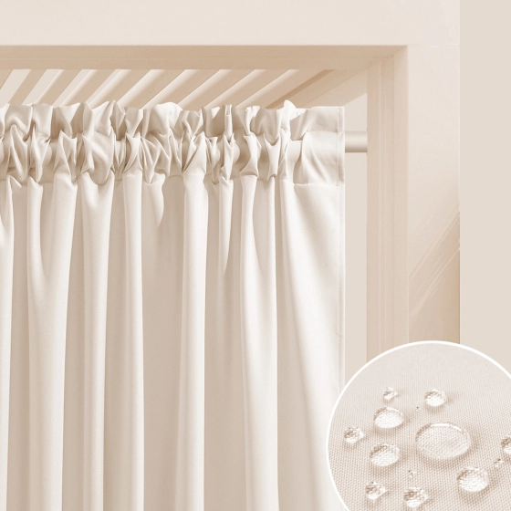 ZASŁONA NA TARAS AURA - KREM ŚMIETANKA 140x240 TAŚMA