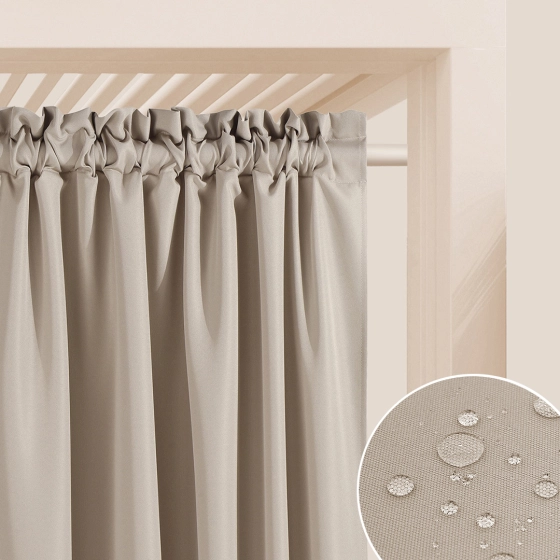 ZASŁONA NA TARAS AURA - Beżowa 140x260 Taśma  