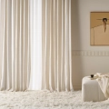 ZASŁONA BAWEŁNIANA LINEA - BEŻOWA 140x250 TAŚMA