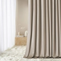   Zasłony na taśmę wave gotowe  beżowe welurowe 140x250 do salonu na żabki 
