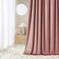   Zasłony na taśmę wave gotowe  welurowe w kolorze różu indyjskiego 180x280 gładkie do salonu i sypialni 