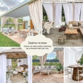 ZASŁONA NA TARAS GARDEN LINE - Złamana biel 155x220 Taśma