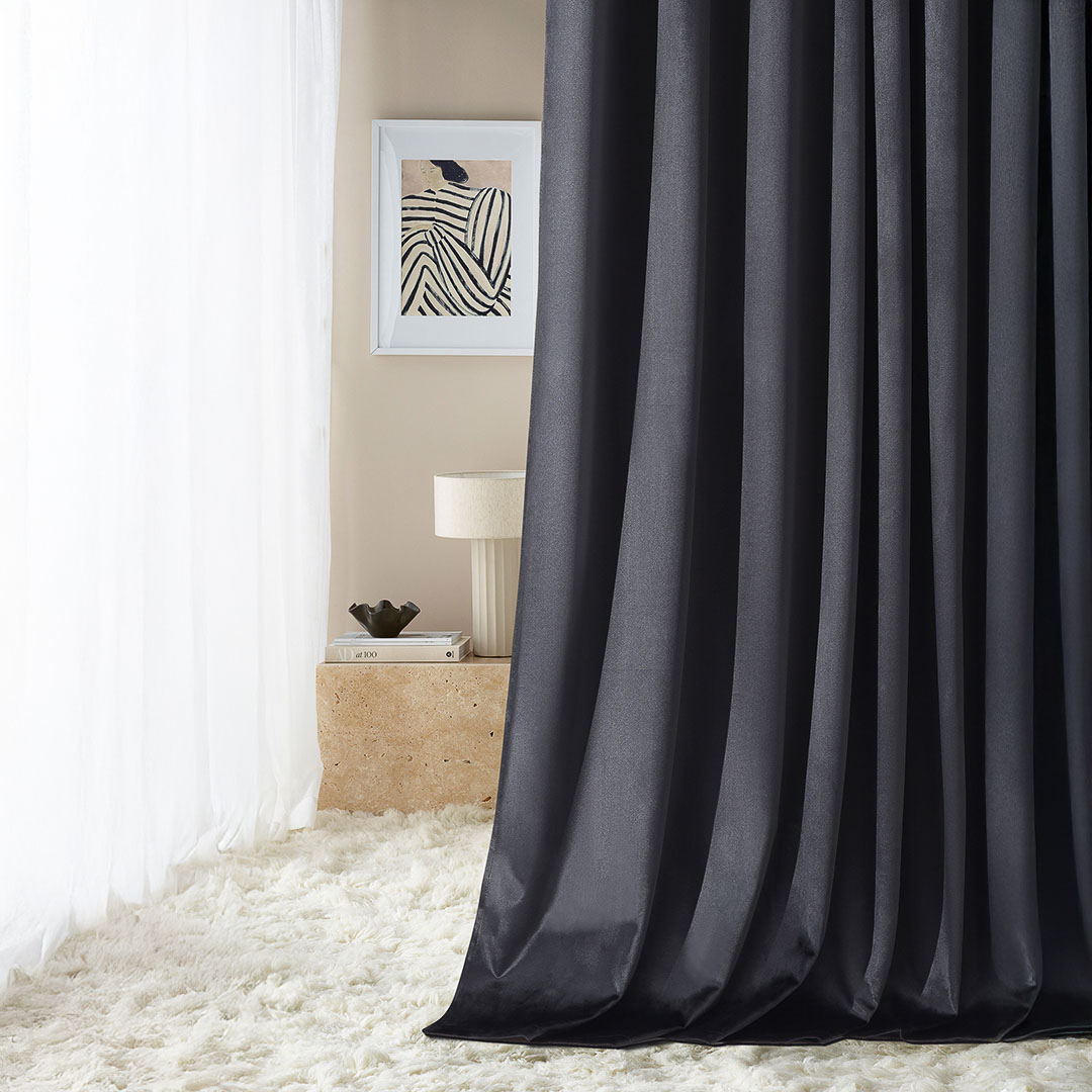 ZASŁONA WELUROWA BIANCA - CZARNA 140x260 TAŚMA