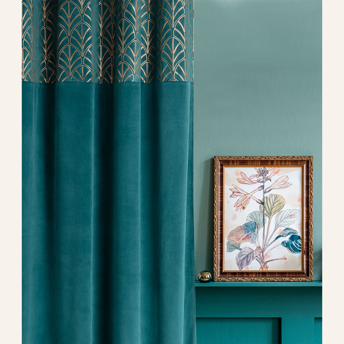 ZASŁONA WELUROWA BLISS - PETROL 140x280 SREBRNA PRZELOTKA